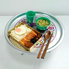 小桌子+復古便當盒+美耐皿盤*2+湯筷套組, 混色