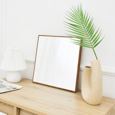 S&Design 簡約方形壁鏡, 棕色