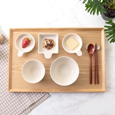 프렐류드 크리미 핸디 혼밥 식기세트, 아이보리, 식기 6p, 1세트