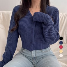 Milkybutter 女款亮色粗坑條短版開襟衫