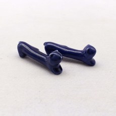 月鹽陶瓷狗狗筷架, 藍色, 2個