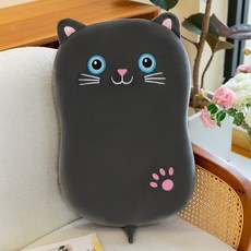 Joan&Betty 動物角色記憶棉午睡枕 黑色貓咪, 混合色