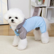 PASTEL PET 寵物防水連帽連身衣, 1個, 藍色