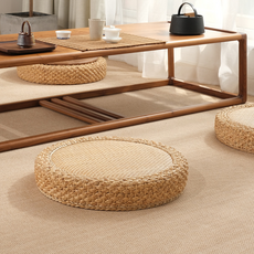 手工圓形藤編坐墊