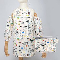 BEBE CHOUETTE 兒童防水圍裙袖套收納袋組