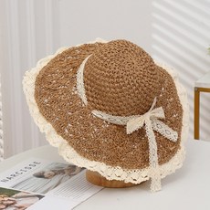 맙소샵 레이스리본 라탄 바캉스 왕골 밀짚모자 HR438