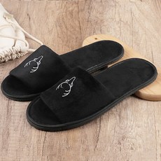 ARYKO 簡約客用室內拖鞋, 黑色, 4個