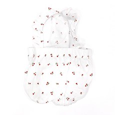 블랭크도그 강아지 체리 프릴 원피스, 화이트, 1개