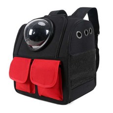 고양이 투명볼 이동 백팩, 검빨, 1개
