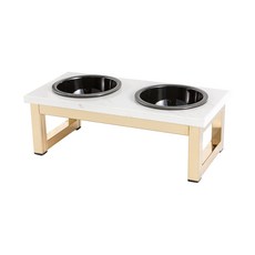 King jessi 寵物餐桌 金色鏡面支架 Ariston陶瓷餐具 JS-A, 黑色, 2個