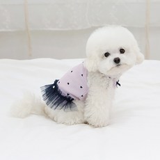 ITS DOG 寵物愛心水鑽紗裙洋裝, 1個, 薰衣草紫