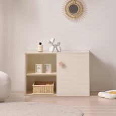 아이든 오픈 도어 수납장 원목발 미포함 800, 아이보리