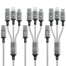 디지지 3in1 고속충전 멀티 스카이메타C 케이블, 200cm, 실버, 3개
