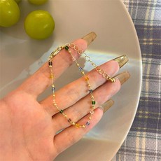 여성용 아이스 컬러 비즈 볼팔찌