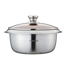 VAIMAR 隱藏主廚 IH不鏽鋼三層釜鍋, 22cm, 銀色, 1個