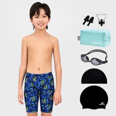 aquatica 室內泳衣 + 一般用泳鏡 + 收納袋 + 鼻夾 + 耳塞 + 2種泳帽套組 BBK10