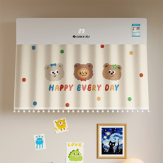 릴리픽 깔끔 에어컨 가리막 커튼 90 x 50 cm, 1개, 해피곰