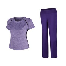 Naya Style女款瑜珈服短袖上衣+直筒褲 2125