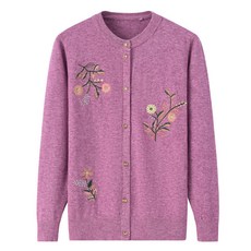 MarketA 女款 中年 Market A 女士刺繡花卉長袖開襟衫
