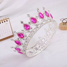 Estella 自助婚紗 H052 水滴鑽石皇冠 EST147, 銀粉色, 1個
