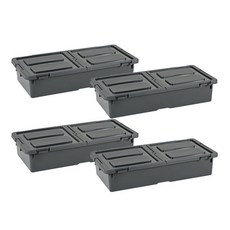 하우스레시피 언더베드 리빙박스, 그레이, 40L, 4개