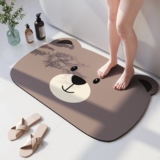 엑스터 다용도 주방 욕실 흡수형 규조토 매트 귀여운A, 혼합색상