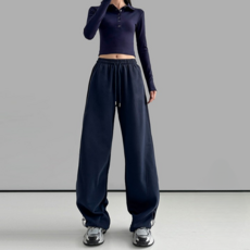 德普羅商務 女款舒適基本款抽繩寬版運動褲