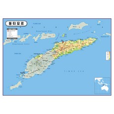 Map.Come 東帝汶塗層地形圖 110 x 78cm, 1個