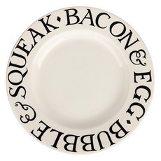 Emma Bridgewater 吐司與果醬 培根蛋盤, 1個, 黑色 + 白色
