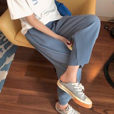 孕婦羅紋褶皺9分飄逸簡約褲