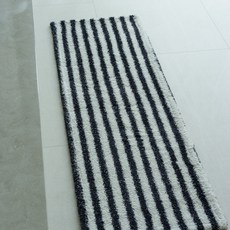 inroom 水手條紋柔軟廚房地墊, 黑色