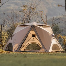 아이두젠 반타곤 에이블3 돔 육각 그늘막 원터치 텐트, 탄, 4인용