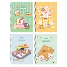 DADA SOSOFUN 兒童小學生聽寫螺旋筆記本 4入組, 混色, 4個