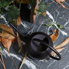 Salz 家用復古園藝澆水壺 霧面 1L, 黑色, 1個