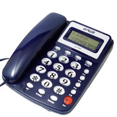 GPLUS 拓勤 來電顯示有線電話機 藍色, LJ-1703-BL