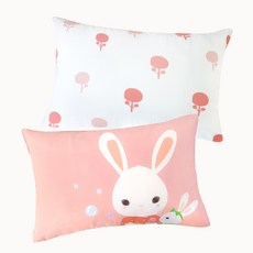 MYHOUSE 兒童卡通絎縫枕頭套, 艾美粉紅兔