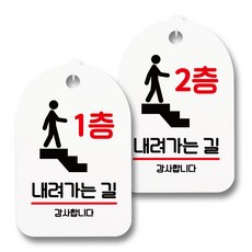 白色指示牌 標示牌 S7_086 2件組, 1套, 1樓下樓方向, 2樓下樓方向