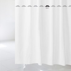 수풀 북유럽 스타일 샤워커튼 SC717 S 1520 x 1880 mm + 스테인리스 고리 12p + 커튼봉 화이트 세트, 1SET_KOR