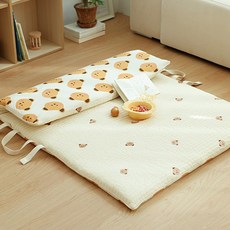 asomn 兒童用100支紗純棉幼兒園午睡墊 一體式, 熊寶寶