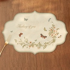 Make Mine高級感性防水防油矽膠皮革餐桌墊, 45 x 30 cm, 1個, 蝴蝶3