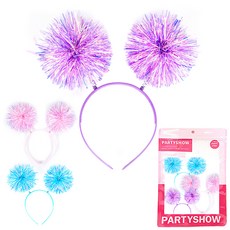 파티쇼 트윙클 방울 머리띠 3p 세트, 1세트, 블루, 핑크, 라벤다