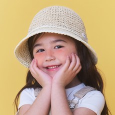 whitesands 紙繩蝴蝶結兒童昂蒂布鐘形帽