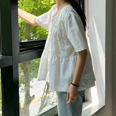 보리맘 바스락 스모크 나일론 임부복 블라우스 a940