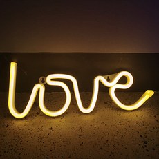 나비다 인스타감성 LOVE 필기체 네온사인, 옐로우