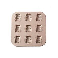 9格不沾泰迪熊烤盤模具, 1個