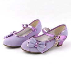 嚕嚕咻 女童亮片側邊蝴蝶結跟鞋