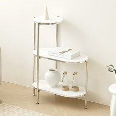 룸앤디 루시드 라운드 선반, 화이트, 3단