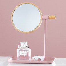 따니네 뷰티 수납 양면 탁상거울, 수납형 핑크