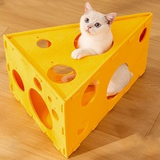 둥둥펫 고양이 숨숨집 치즈 하우스, 옐로우, 1개