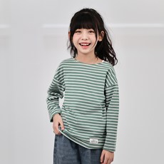 ORANGEDAMOM 女童DM條紋貼布長袖T恤